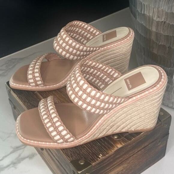 Dolce Vita Tan and Cream Wedge Sandals - Picture 2 of 9